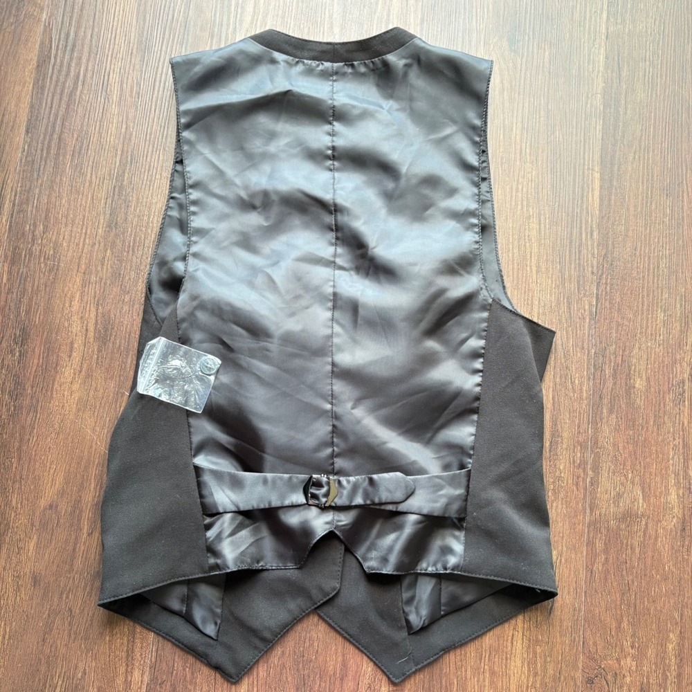 NWT Norma Kamali Revolve Black Satin Back Cinch Suit Vest M Designer Minimalist - Picture 8 of 8